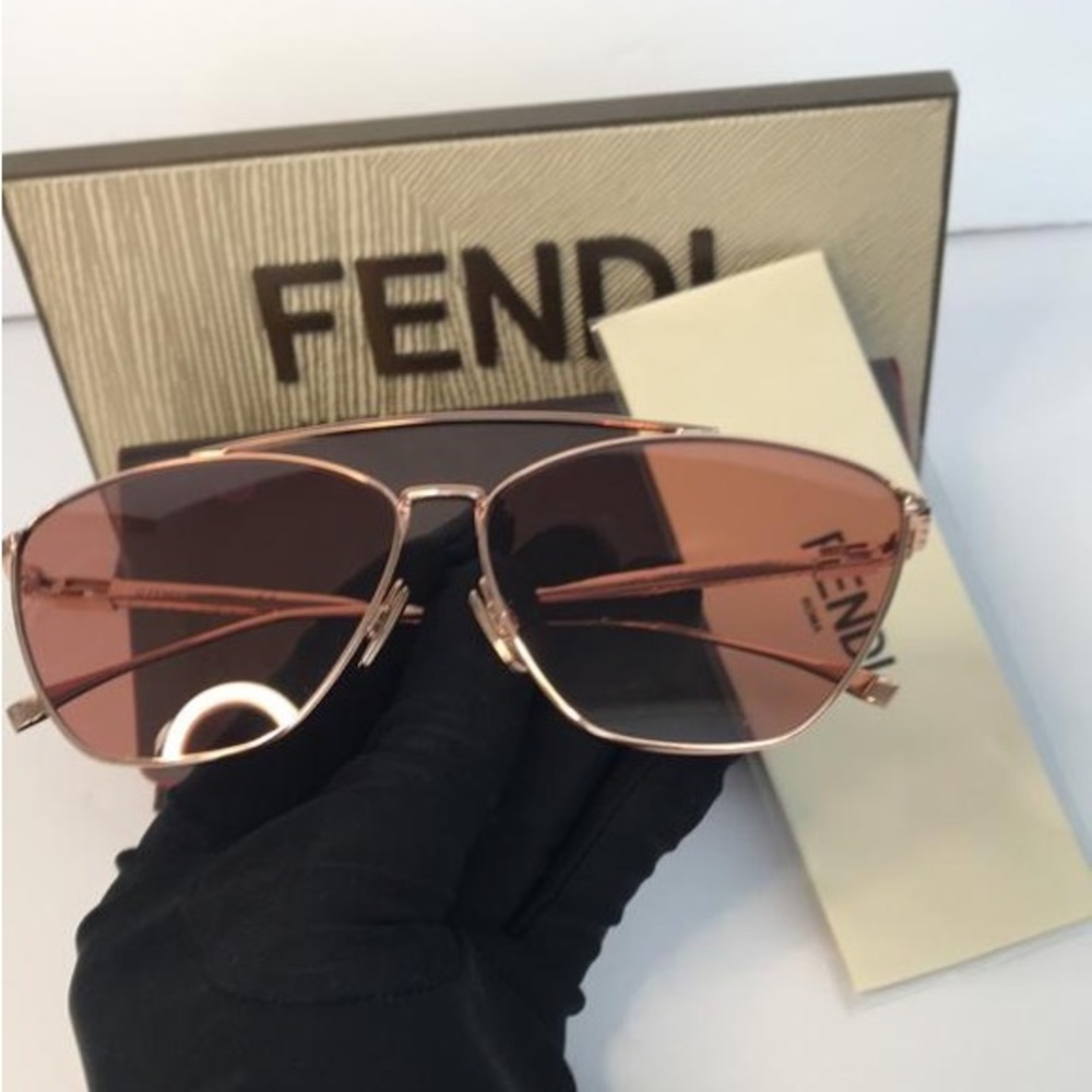 Fendi 64mm Cat Eye Sunglasses FF0438/S ROSE GOLD - Picture 9 of 12